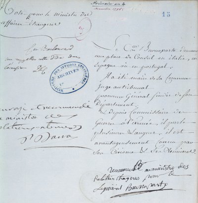 List polecający podpisany przez Napoleona Bonaparte (1769-1821) dla swojego brata Józefa (1768-1844) grudzień 1795 autorstwa French School