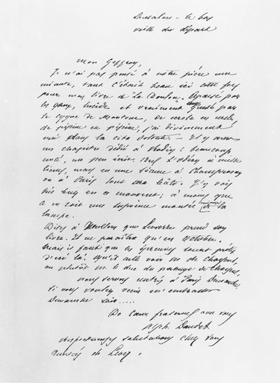 List wysłany przez Alphonse Daudet autorstwa French School