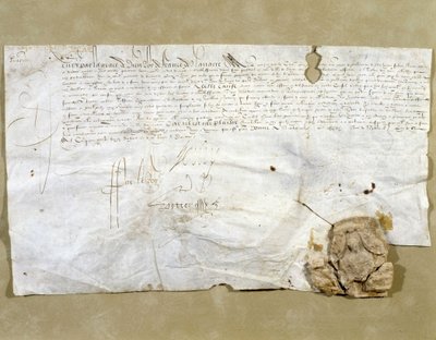 List podpisany przez Henryka IV, ustanawiający Dinana na prezydenta po zwrocie mu miasta autorstwa French School