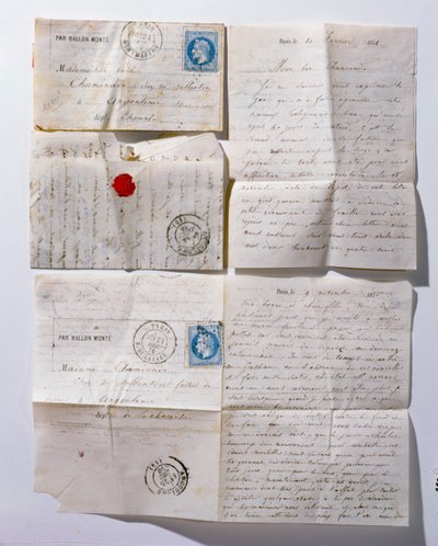 Listy wysłane balonem do Paryża podczas oblężenia w 1871 r. autorstwa French School