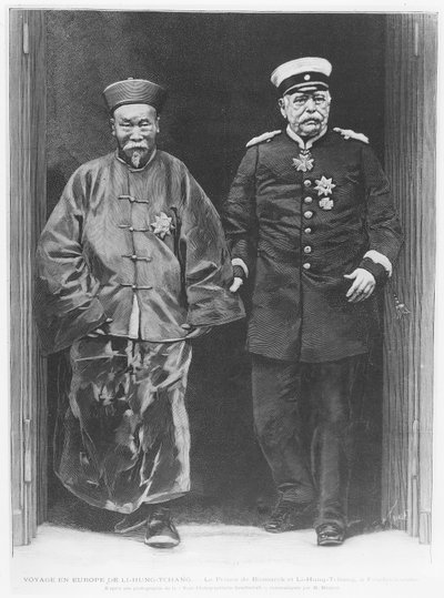 Li-Hung-Tchang podczas tournée po Europie w 1896 roku z Otto von Bismarckiem autorstwa French School