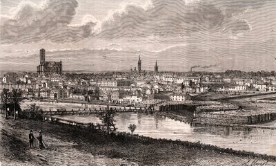 Limoges - Haute-Vienne - grawer w „La France illustree: geografia, historia, administracja statystyczna” autorstwa V.A. Słodowo-Brązowy. 1884 autorstwa French School