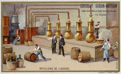 Gorzelnia likieru (chromolitho) autorstwa French School