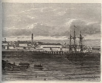 Lorient - Morbihan w Bretanii - rycina w „La France illustrée: geografia, historia, administracja statystyczna” autorstwa V.A. Malt-Browna. 1884 autorstwa French School