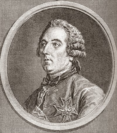 Ludwik César de La Baume Le Blanc, książę de Vaujours, książę de La Vallière, 1708 1780. Francuski szlachcic, bibliofil i wojskowy. Z Les Heures Libres opublikowanego w 1908 roku. autorstwa French School