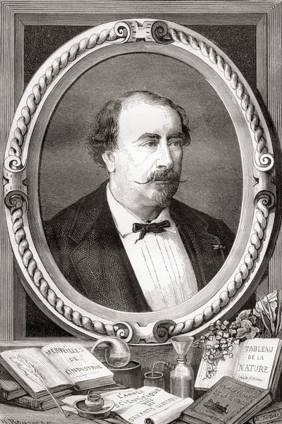 Louis Figuier, francuski naukowiec i pisarz, z Les Merveilles de la Science, wyd. 1870 autorstwa French School