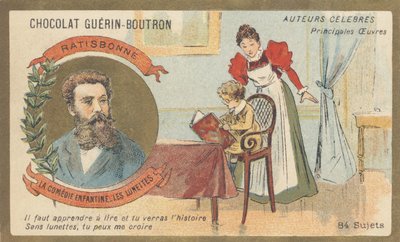 Louis Gustave Fortune Regensbonne (1827-1900), francuski literat, autor „La comedie enfantine — Les lunettes” (1861) autorstwa French School