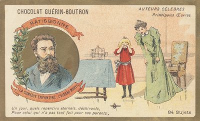 Louis Gustave Fortune Regensbonne (1827-1900), francuski literat, autor „La comedie enfantine — L’oiseau mort” (1861) autorstwa French School
