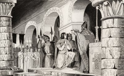 Ludwik III (863-82) i Carloman (865-84) koronowani razem, z „Histoire de France” Colarta, wydana ok. 1840 autorstwa French School