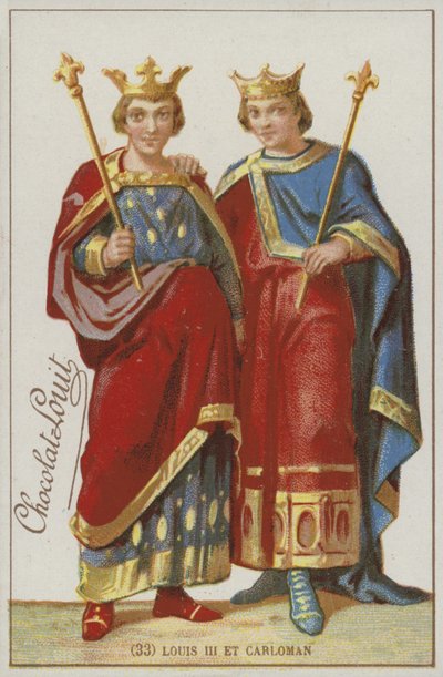 Ludwik III i Carloman autorstwa French School