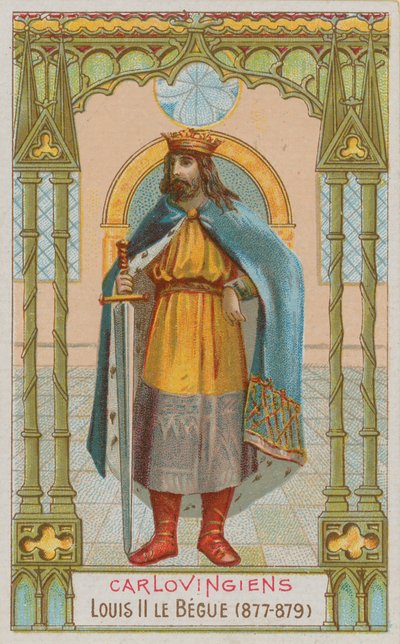 Ludwik II, Karoling, król Francji w latach 877-879 autorstwa French School
