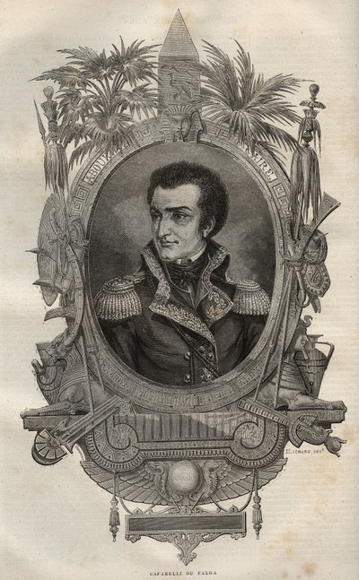 Louis Marie Maximilien de Caffarelli du Falga (1756-1799) francuski generał podczas rewolucji francuskiej - - Grawerowanie w Nowej Encyklopedii Narodowej Maurice