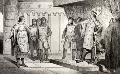 Liudvikas VIII (1187–1226) Liūtas priima pasiuntinį iš savo priešo Henriko III (1207–1272) iš Anglijos, iš Colarto „Histoire de France“, išleisto apie 1840 m. autorstwa French School