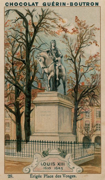 Ludwik XIII, 1610-1643, wzniesiony Place des Vosges autorstwa French School