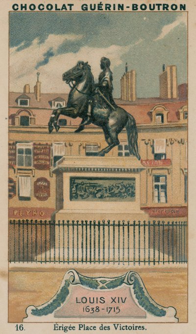 Ludwik XIV, 1638-1715, wzniesiony Place des Victoires autorstwa French School
