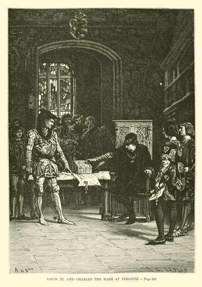 Ludwik XI i Karol Rash w Peronne autorstwa French School