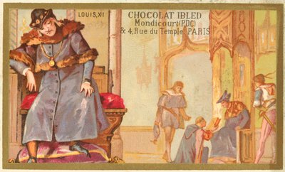 Ludwik XI Francji (chromolitho) autorstwa French School