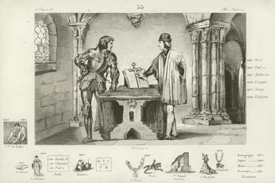 Ludwik XI Francji przetrzymywany w niewoli przez Karola Śmiałego Burgundii w Peronne, 1468 autorstwa French School