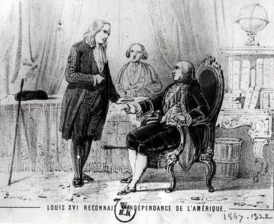 Ludwik XVI (1754-1793) Uznanie niepodległości Ameryki w 1783 r. autorstwa French School