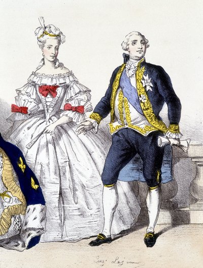 Ludwik XVI i Maria Antonina - w „Monarchii francuskiej w grafikach”” autorstwa French School