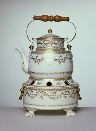 Czajnik i podstawka porcelanowa Ludwika XVI wykonane w Paryżu, ok. 1775-91 (porcelana) autorstwa French School