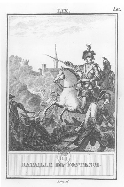 Ludwik XV (1710-1774) w bitwie pod Fontenoy, 11 maja 1745 roku, autorstwa French School