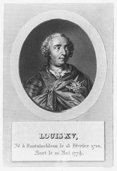 Ludwik XV, król Francji i Nawarry (grafika) autorstwa French School
