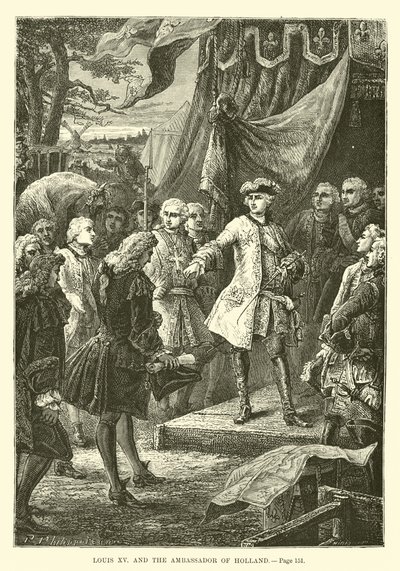 Ludwik XV i Ambasador Holandii autorstwa French School