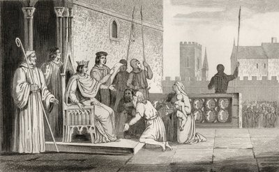 Ludwik X (1289-1316) Złośliwy emancypuje poddanych, z „Histoire de France” Colarta, wydanej ok. 1840 r. autorstwa French School