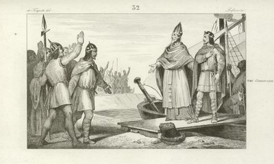 Louis dOutremer wraca do Francji, aby objąć tron, 936 autorstwa French School