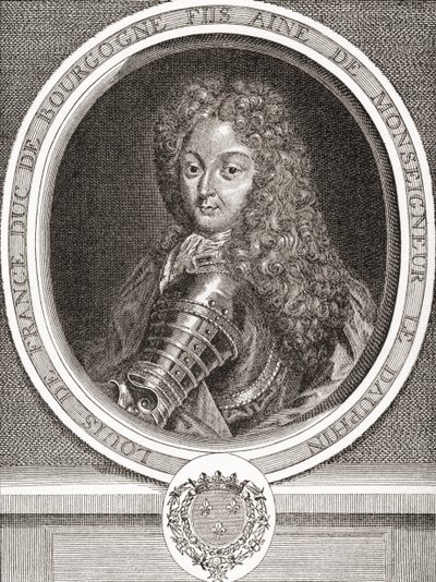 Ludwik de France, syn Francji, książę Burgundii, 1682 1712. Najstarszy syn Ludwika, Delfin Francji, znany jako Le Petit Dauphin. Z Les Heures Libres opublikowanego w 1908 roku. autorstwa French School