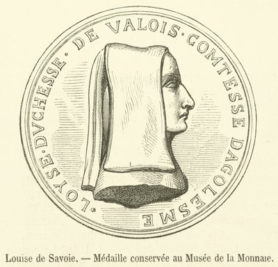 Louise de Savoy, Medal w Muzeum Walut (rycina) autorstwa French School