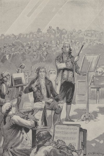 Ludwig van Beethoven dyrygujący orkiestrą pomimo swojej głuchoty (rytownictwo) autorstwa French School