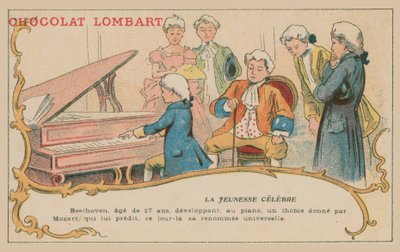 Ludwig van Beethoven grający na fortepianie w wieku 17 lat autorstwa French School