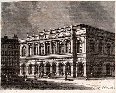 Lyon: Teatr Le Grand - rycina w „La France illustree: geografia, historia, administracja statystyczna” autorstwa V.A. Słodowo-Brązowy. 1884 autorstwa French School