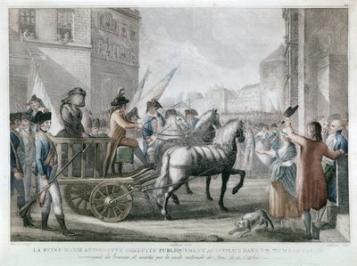 MARIE-ANTOINETTE prowadzona na gilotynę, 16 października autorstwa French School