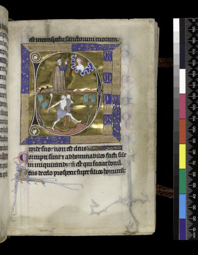 MS 300 f.57r, Dawid modli się do Boga autorstwa French School
