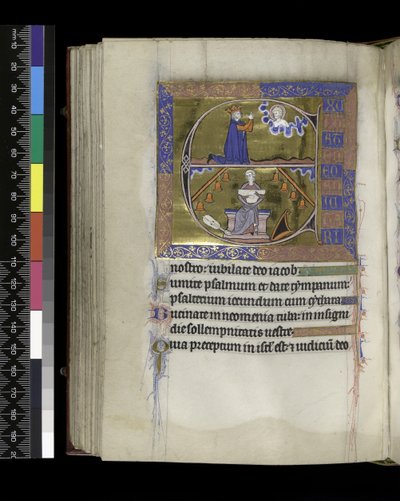 MS 300 f.89v, Dawid modli się do Boga autorstwa French School