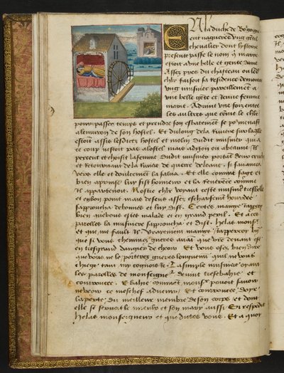 MS Hunter 252 008v Strona z Hundred New News, c.1461-62 autorstwa French School