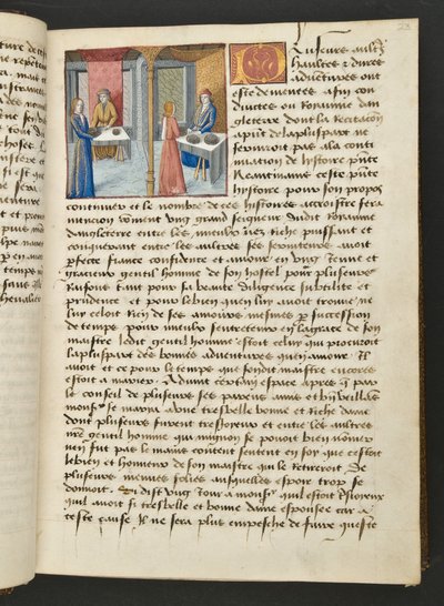 MS Hunter 252 023r Strona ze stu nowych wiadomości, c.1461-62 autorstwa French School