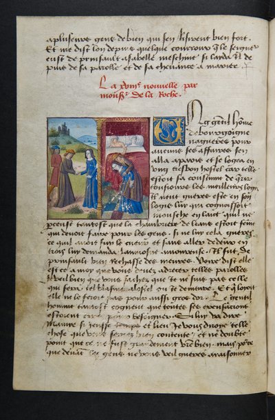 MS Hunter 252 038v Strona z Hundred New News, c.1461-62 autorstwa French School