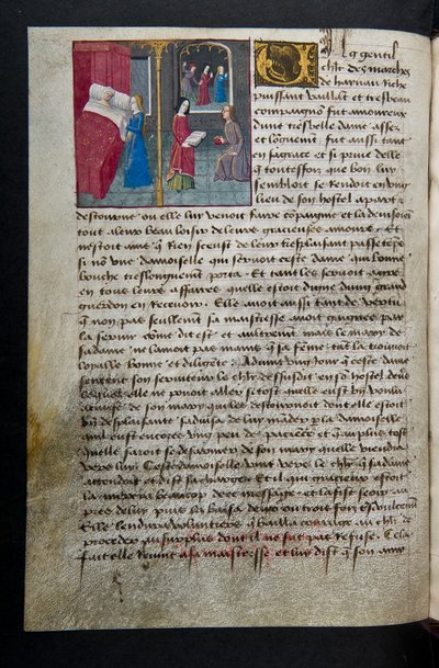 MS Hunter 252 095v Strona ze stu nowych wiadomości, c.1461-62 autorstwa French School
