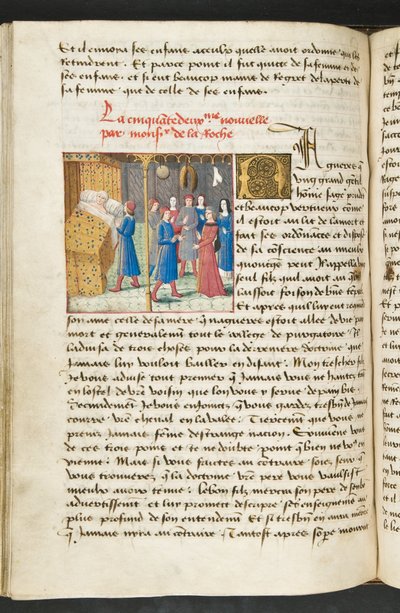 MS Hunter 252 117v Strona z Cent Nouvelles Nouvelles, c.1461-62 autorstwa French School