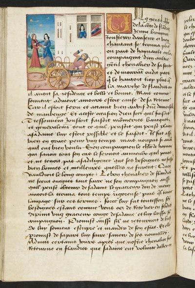 MS Hunter 252 122v Strona z Cent Nouvelles Nouvelles, c.1461-62 autorstwa French School