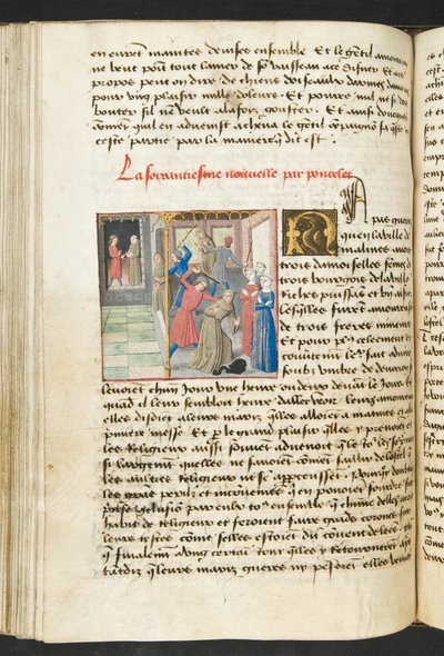 MS Hunter 252 132v Strona z Cent Nouvelles Nouvelles, c.1461-62 autorstwa French School