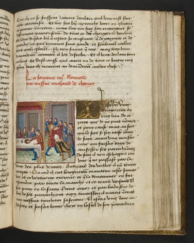 MS Hunter 252 143r Strona z Hundred New News, c.1461-62 autorstwa French School