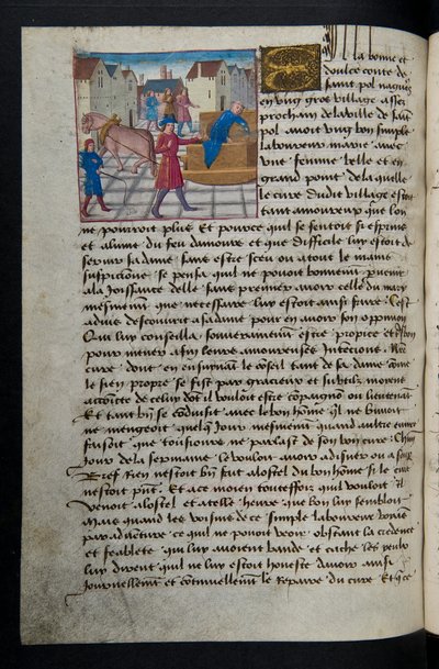 MS Hunter 252 157v Strona z Hundred New News, c.1461-62 autorstwa French School