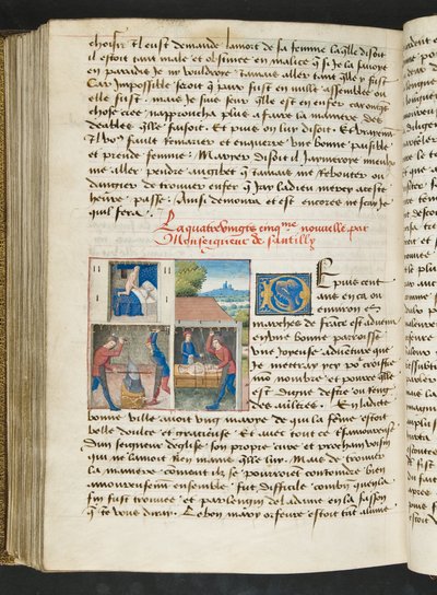 MS Hunter 252 175v Strona z Hundred New News, c.1461-62 autorstwa French School