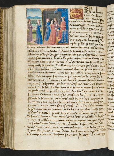 MS Hunter 252 177v Strona z Cent Nouvelles Nouvelles, c.1461-62 autorstwa French School