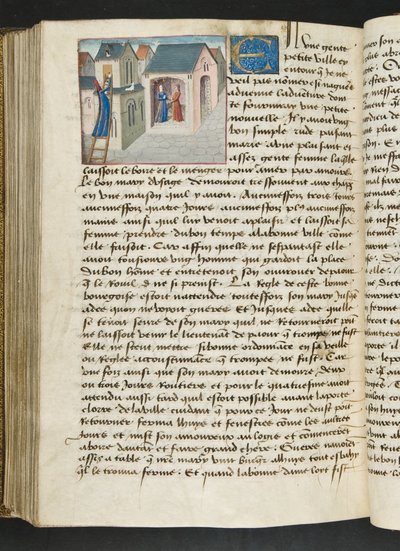 MS Hunter 252 181v Strona z Cent Nouvelles Nouvelles, c.1461-62 autorstwa French School